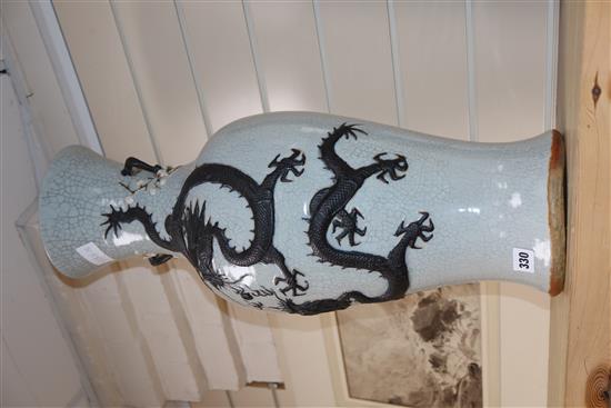 A 19th century Chinese crackleglaze dragon vase, height 62cm